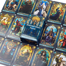 Load image into Gallery viewer, Stained Glass Tarot Card Deck – 78 Cards for Family &amp; Divination
