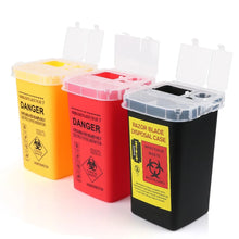 将图片加载到图库查看器，1L Capacity Sharps Container Medical Needles Bin Biohazard Tattoo Piercing Needles Disposal Collect Box Tattoo Artist Waste Box
