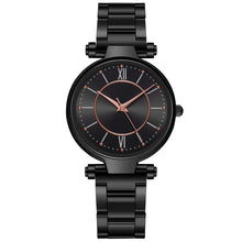 将图片加载到图库查看器，Luxury Rose Gold Stainless Steel Watches Female Classic Round Dial Quartz Watch Women Business Wristwatches Wrist Jewelry Reloj
