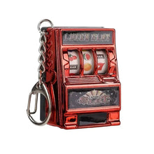 Load image into Gallery viewer, Mini Gambling Slot Machine Key Chains Creative Arcade Pocket Fruit Lucky Jackpot Gadget Antistress Toy Funny Games Keychain Ring
