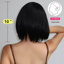 Load image into Gallery viewer, Short Straight Bob Wigs for Women Black Brown Synthetic Natural Hair Wig with Bangs Heat Resistant Cosplay Daily Use Hair
