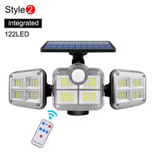 Load image into Gallery viewer, 4-Head Outdoor Solar Motion Sensor Light – 122 LED Floodlight, 3000 Lumens, 270° Wide-Angle IP65 Waterproof Security Lamp
