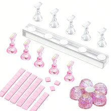 Load image into Gallery viewer, Magnetic Nail Holder Set - 5/30pcs False Nail Tip Practice Stand with Crystal Base
