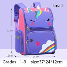 Load image into Gallery viewer, Kid Unicorn Backpack for Girls – Rainbow Eyes Waterproof School Bag
