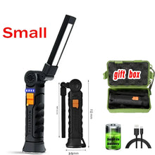 Load image into Gallery viewer, 1pc COB LED Work Light Dimmable USB Rechargeable LED Flashlight Inspection Lamp With Magnet&amp;Hook 14500/18650 Battery Torch light
