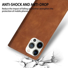 Load image into Gallery viewer, Wallet Skin Friendly Magnetic Flip With Card Slot Leather Case For iPhone 14 Pro Max 13 12 11 SE X XR XS Max Popular PU Leather Impact Resistant Built-In Magnet Card Holder Pockets Stand Function

