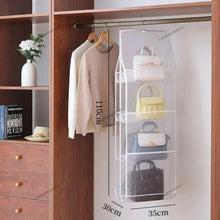 Load image into Gallery viewer, Hanging Closet Organizer Bag - Eco-Friendly 3D Transparent Storage for Tote Bags &amp; Purses
