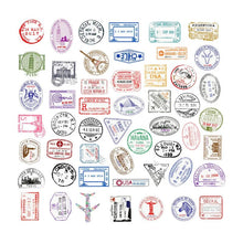 将图片加载到图库查看器，10/30/50PCS New Transparent Postmark Stickers Vintage Stamp Seal Waterproof Sticker for Travel Luggage Laptop Guitar Suitcase
