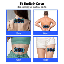 将图片加载到图库查看器，5pcs set Neck Back Massager Sticker EMS Pulse Mini Electric Massage for Shoulder Leg Cervical Body Muscle Stimulator Relief Pain
