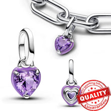 Load image into Gallery viewer, Sparkling Star Mini Dangle Charm - 925 Sterling Silver Green Heart Charm for Me Bracelet, Zircon &amp; Crystal Accent, Customizable Girl Party Jewelry
