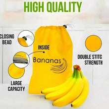 Load image into Gallery viewer, Durable Yellow Banana Storage Bag – Insulated Fresh-Keep Drawstring Bag for Fruits &amp; Vegetables | Reusable Banana Preservation Pouch
