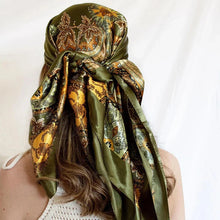 Load image into Gallery viewer, Satin Square Scarf – Elegant 2025 Print Hijab, Shawl &amp; Hair Wrap
