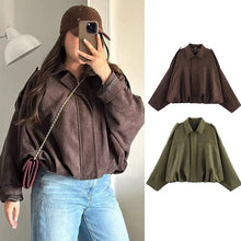 Load image into Gallery viewer, Autumn Jackets Women's 2025 New Fashion Autumn Elegant Loose Long Sleeve Women's Warm Coats Chic Street Youth Casual Jackets
