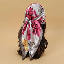 Load image into Gallery viewer, Satin Square Scarf – Elegant 2025 Print Hijab, Shawl &amp; Hair Wrap

