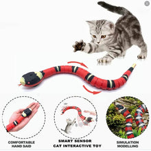 Load image into Gallery viewer, Automatic Smart Sensing Snake Cat Toy – Interactive USB Rechargeable Moving Pet Toy with Lights &amp; Motion Detection for Cats
