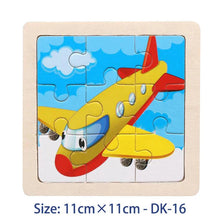 将图片加载到图库查看器，11cm/4.33in Kids Wooden Jigsaw Puzzle Games Cartoon Animal Vehicle Pattern Children Montessori Educational Toys
