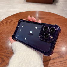 Load image into Gallery viewer, Luxury Shockproof Clear Hard Case For iPhone 14 13 12 11 Pro Max X XR XS 7 8 Plus Soft Silicone Bumper Transparent Cover Drop Protection iphone Protective Case Compatible With iPhone
