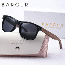 将图片加载到图库查看器，BARCUR Natural Wood Polarized PC Oval Women’s Sunglasses Dark Luxury Texture Wooden Mirror Legs UVA/UVB Protection Stylish Fashion Women's Sunglasses for Summer
