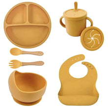 Load image into Gallery viewer, Food Grade Silicone Baby Feeding Dish Set Suction Plate Cup
