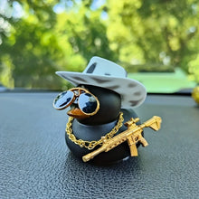 Load image into Gallery viewer, 1PC Cowboy Hat Black Duck Car Decoration Rear View Mirror Decoration
