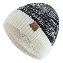 Load image into Gallery viewer, New Unisex Two-Tone Winter Hats Add Fur Lined Men And Women Fashion Warm Beanie Cap Casual Winter Knitted Hats
