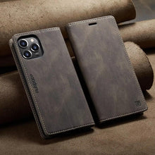 Load image into Gallery viewer, Vintage Wallet Case Card Holder Kickstand Built-in Magnetic Flip Leather Case for iPhone  Leather Cases for iPhone 14 13 12 11 Pro Max Mini XR XS Max 8 7 6s Plus Wallet Flip Cover
