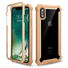 将图片加载到图库查看器，Heavy Duty Shockproof Phone Case For iPhone 14 13 12 Soft Transparent Back Cover Full-Body Clear Bumper Case with Built-in Screen Protector For iPhone

