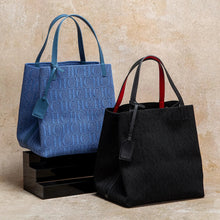 Load image into Gallery viewer, CHCH Tote Bag New Large Capacity Black Simple Knitted Shopping Bag 27*20*28cm
