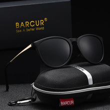 Load image into Gallery viewer, BARCUR Retro Circular Polarized Sunglasses for Women – Fashion Travel UV400 Protection TAC Lens – Durable Comfortable Plastic Titanium Frame Stylish Summer Eyewear – Trendy Mirror Lens Gift Box Included
