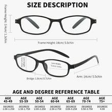 将图片加载到图库查看器，BARCUR Original Classic Presbyopia Glasses for Men and Women High-Quality Plastic Frame with Hinge Splicing Pattern and Mirror Legs Transparent AC Lenses for Reading
