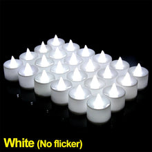 Load image into Gallery viewer, 1/6/12Pcs Flameless LED Tea Light Candles – Battery-Powered, Safe, and Reusable for Weddings, Parties, and Home Décor
