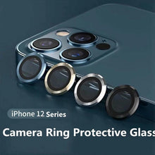 Load image into Gallery viewer, Camera Lens Ring For iPhone 13 14 12 Pro Max Mini Full Cover Metal Ring Tempered Glass On iPhone13pro  Back Screen Protector Camera Tempered Glass Protective Film Aluminum Alloy Camera Lens Cover
