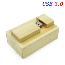 Load image into Gallery viewer, JASTER Wooden Block USB 3.0 Flash Drive Red Wood Pendrive 4GB 8GB 16GB 32GB 64GB 128GB Memory Stick U Disk Gift

