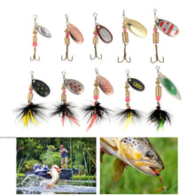 Load image into Gallery viewer, Metal Spoon Spinner Lure Set (10pcs) – 2–8g Fishing Spoonbait Crankbait Wobblers for Pike, Bass, Trout &amp; Saltwater Freshwater Fishing
