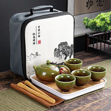 Load image into Gallery viewer, Portable Chinese Kung Fu Travel Tea Set with Carrying Bag &amp; Gaiwan
