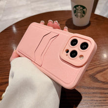 Load image into Gallery viewer, Luxury Leather Square Silicone Wallet Card Holder Phone Case For iPhone 13 12 11 14 Pro Max XS XR X Shockproof Cover Luxury Shockproof Phone Case
