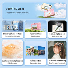 将图片加载到图库查看器，2.4 Inch Kids Digital Camera 1080P 48MP Retro Students Camera 8 X Zoom Compact Camera Camcorder for Beginner Photography

