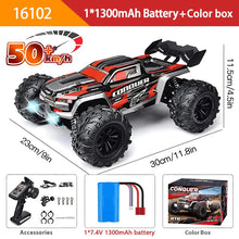Load image into Gallery viewer, 1:16 70KM/H Or 50KM/H 4WD RC Car With LED Remote Control Cars High Speed Drift Monster 4x4 Truck for Kids vs Wltoys 144001 Toys
