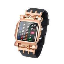 将图片加载到图库查看器，LED Watch Men Fashion Creative Crab Type Electronic Watch Luminous Binary Gift Business Style Cool Waterproof Multi Function
