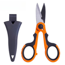 将图片加载到图库查看器，Fishing Scissors Stainless Steel Precision Fishing Line Cutter Non-slip Handle Protective Sleeve Woven Fishing Line Scissors
