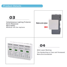 Load image into Gallery viewer, AC SPD Surge Protection 2P 3P 4P 10〜20KA/20〜40KA /30KA〜60KA House Lightning  Protector Low-Voltage Arrester Protective Device
