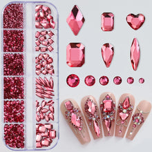 Load image into Gallery viewer, 180pcs AB Flatback Glass Nail Rhinestones - Multi-Shape Gems for DIY Nail Art
