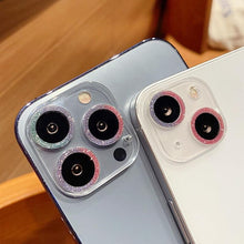 Load image into Gallery viewer, Glitter Full Cover Camera Lens Protector on For iPhone 12 13 11 Pro Max Mini 9H Tempered Glass Cover iPhone11 Camera Sticker Cap Lens Ring Cover
