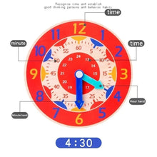Load image into Gallery viewer, Montessori Wooden Clock Time Learning Toy

