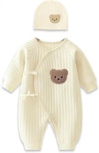 将图片加载到图库查看器，Baby Winter Bodysuit (0–6M) – Thick Cotton Animal Print Onesie for Boys &amp; Girls
