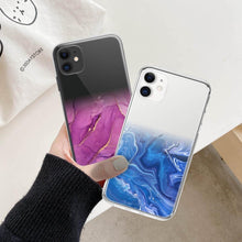 Load image into Gallery viewer, Luxury Marble Transparent Phone Case For iPhone 11 12 Pro XS Max X XR 7 8 Plus Soft Silicone Shockproof Cover  Green Marble Design Gold Sparkly Glitter Protective Stylish Slim Thin Cute Case for Phone
