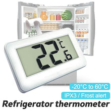 Load image into Gallery viewer, Digital Fridge / Freezer Thermometer Household Thermograph Humidity Meter IPX3 Waterproof LCD Display Wireless &amp; Hanging Hook
