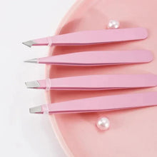 将图片加载到图库查看器，4pcs Set Professional Tweezers Set Perfect For Eyebrow Hair Removal Splinter Very Effortless and Relaxed to Remove for women

