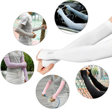 将图片加载到图库查看器，Unisex One Size Compression Cooling Sleeves UV Sun Protection Cooling Arm Sleeves With Thumb Hole Compression Sports Tattoo Cover Up Sleeve For Sports Long Arm Cover Anti-Slip Warmers Outdoor Sports Sunblock Cover
