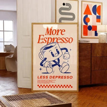 将图片加载到图库查看器，More Espresso Less Depresso Coffee Wall Art Print
